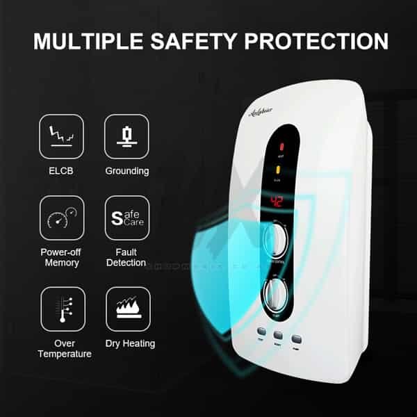 Anlabeier Tankless Heater with Pump Instant Shower + HAND SHOWER - For Extremely Salty Water Anlabeier Tankless Heater with Pump Instant Shower