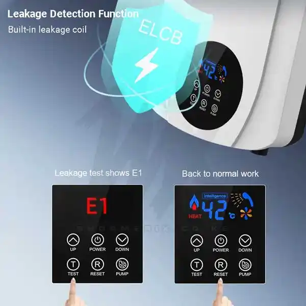 Anlabeier Digital Instant Water Heater with Pump + BLACK RAIN SHOWER SET Anlabeier Instant Shower with Pump Tankless Heater
