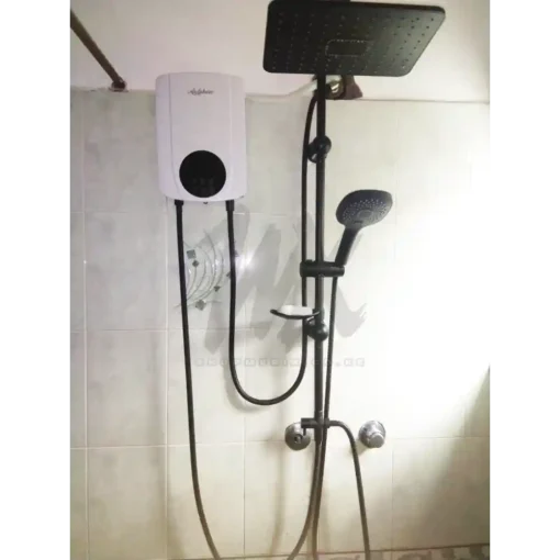Anlabeier Touch Control Instant Water Heater with Pump + BLACK RAIN SHOWER SET