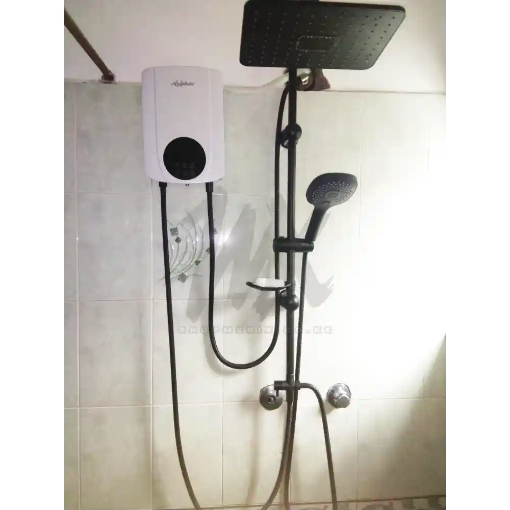 Anlabeier Digital Instant Water Heater with Pump + BLACK RAIN SHOWER SET Anlabeier Touch Control Instant Water Heater with Pump + BLACK RAIN SHOWER SET